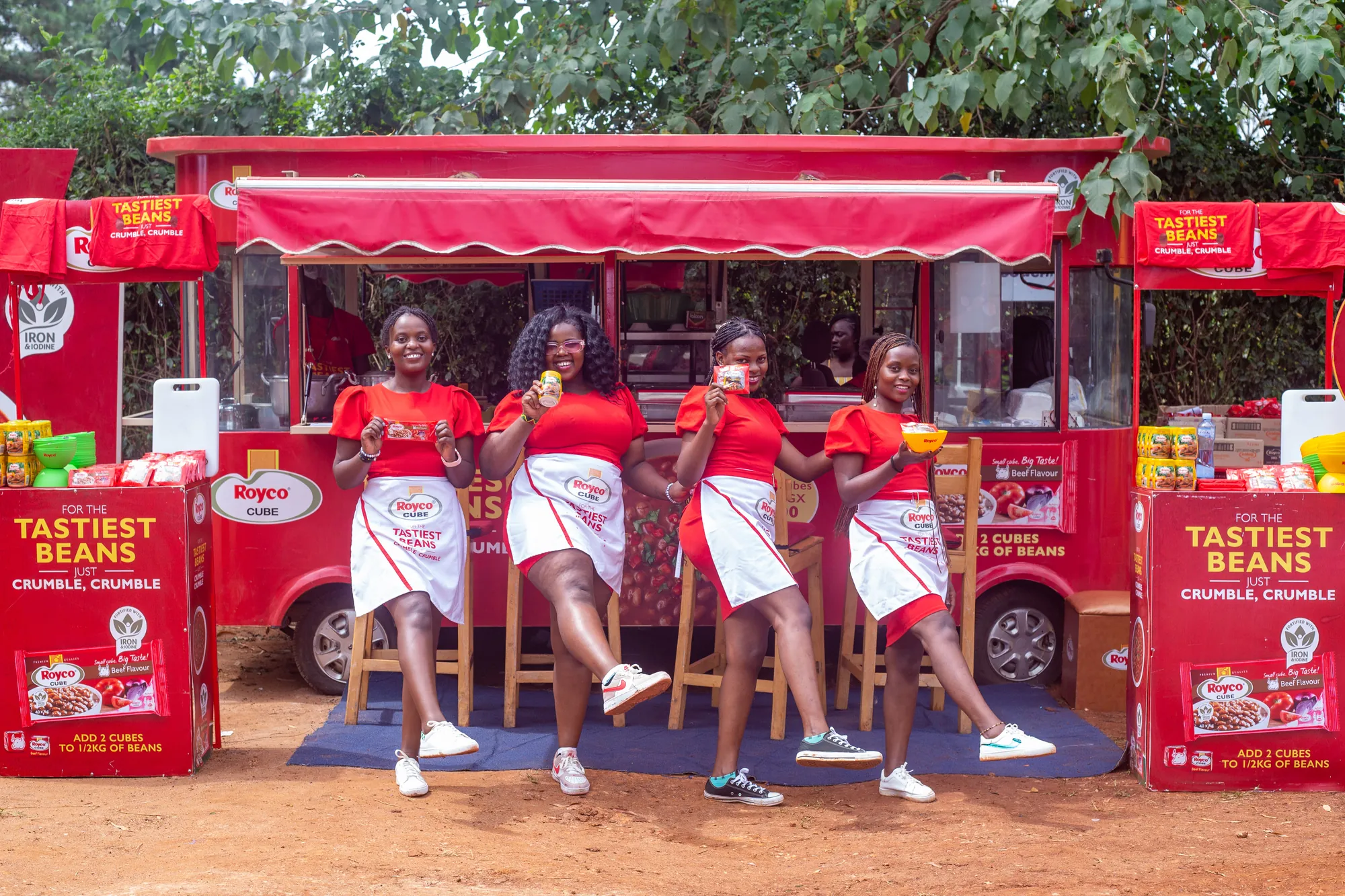 Brand ambassadors activating in market